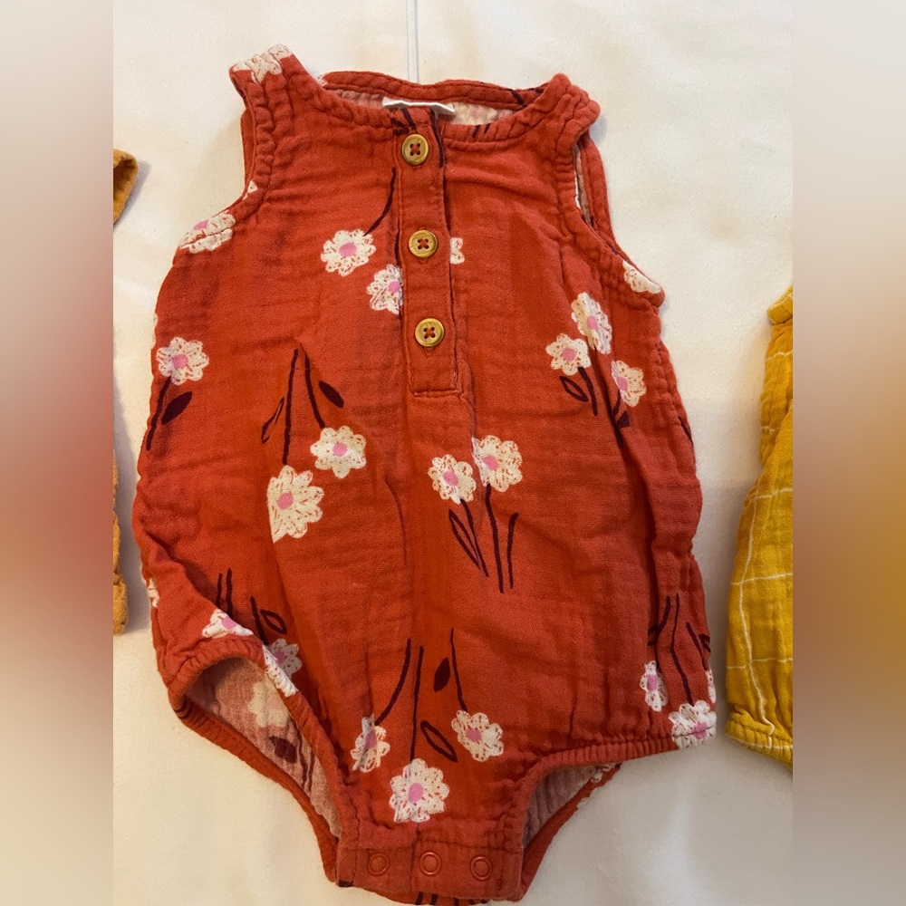 Cat & Jack Mustard , Rust Baby Rompers - Picture 8 of 10